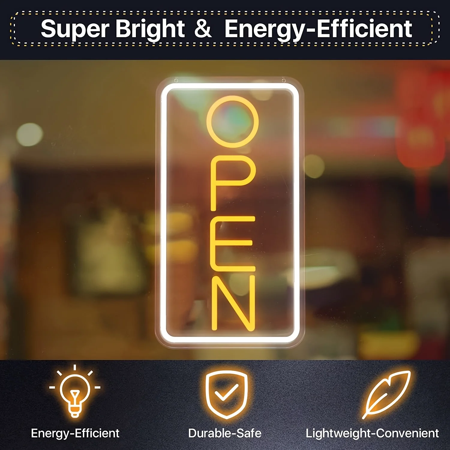 LED OPEN Neon Sign Light,  USB Powered,  For Club Business Restaurant Cafe, Multipurpose Decorative Wall Mounted Lights