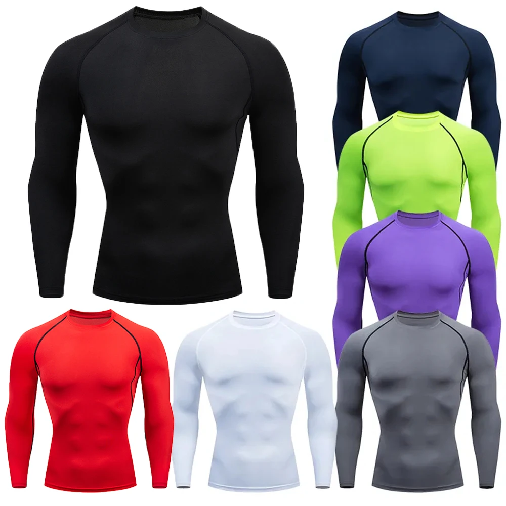 Herren engen T-Shirt Laufen Sport Fitness Training wesentliche Sport bekleidung schnell trocknende Fitness enge Langarm Sportswear