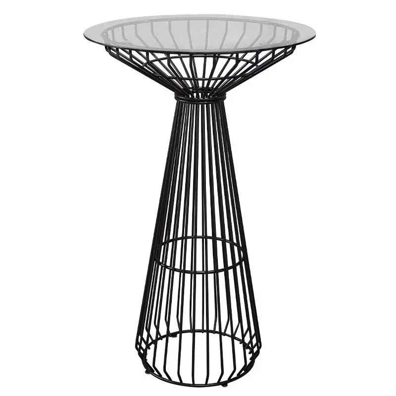 

Coffee shop balcony outdoor tall round table modern simple round bar table