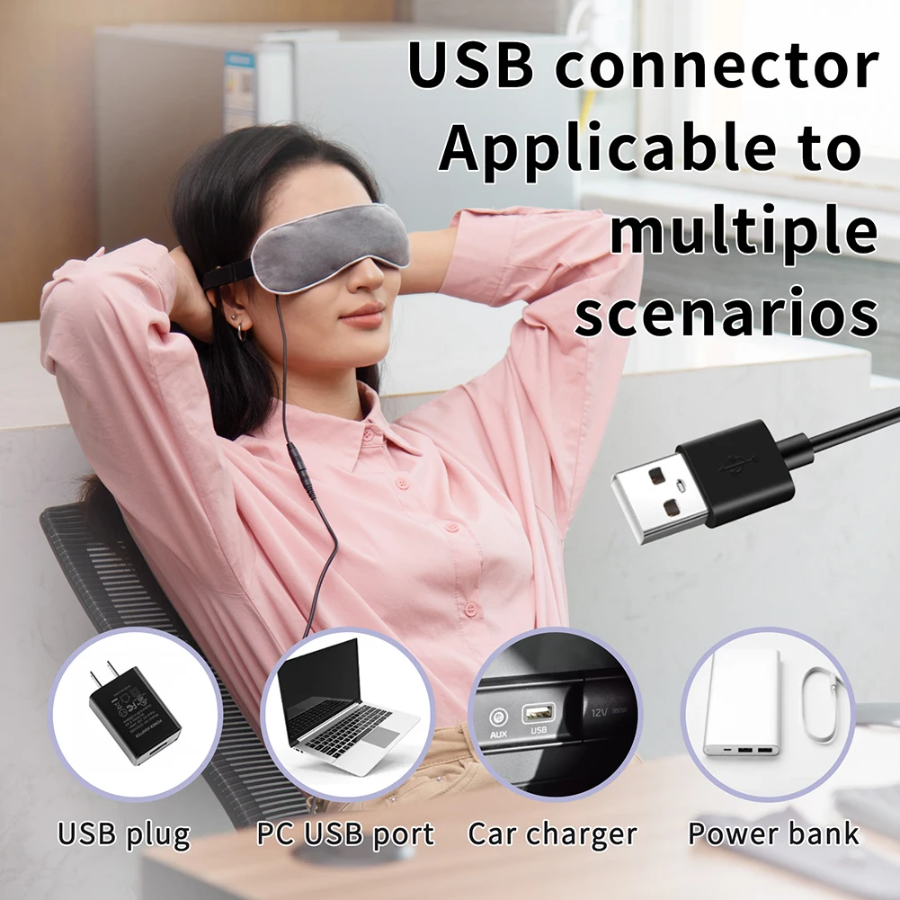 قناع للعيون للتدفئة مع الجرافين ، وتخفيف إجهاد العين ، قناع عيون النوم ، قابلة للتعديل للنساء والرجال