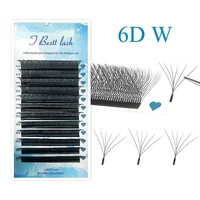 TBestt-extensiones de pestañas en forma de W, color negro mate, 5D, volumen prefabricado, pestañas postizas naturales profesionales 3D W Cilios