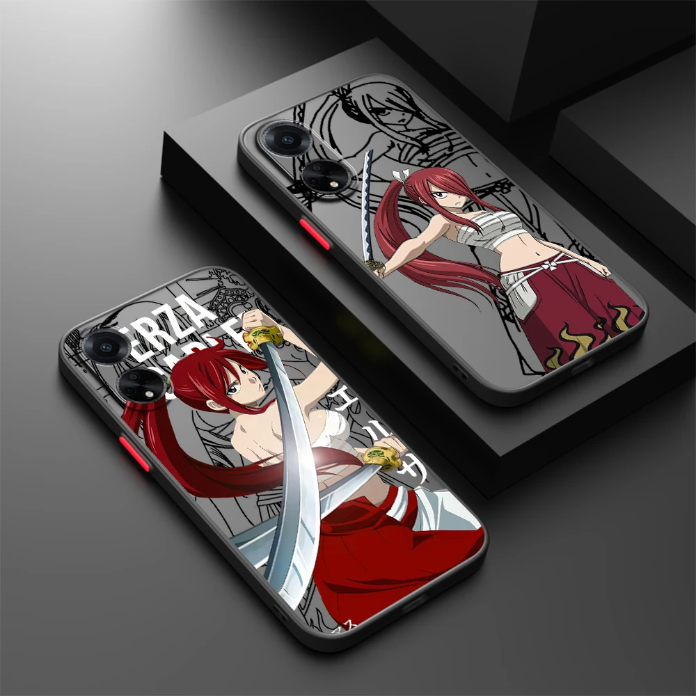 E-Elsa Scarlett Japanese Anime Frosted Translucent For OPPO X5 X3 A54S A5 A94 A16 A53S A57 A74 A72 A96 A98 A78 5G TPU