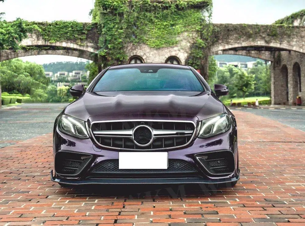 For Sport Coupe 2017-2019 Carbon Fiber Front Bumper Foglamp Air Vent Trim Frame Mesh Cover for Mercedes Benz E Class C238