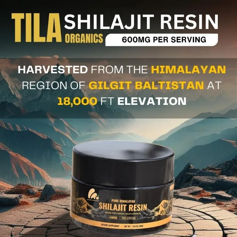 

Органическая чистая гималайская смола Shilajit содержит влажную кислоту и влачную кислоту, 85+следное минералы - 600 миллиграмм -30 грамм
