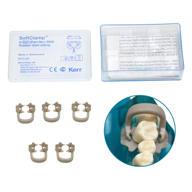 Dental Kerr Soft Clamp Universal Rubber Dam Sundries Molar Teeth Polymer 5pcs/set Dentist Tools