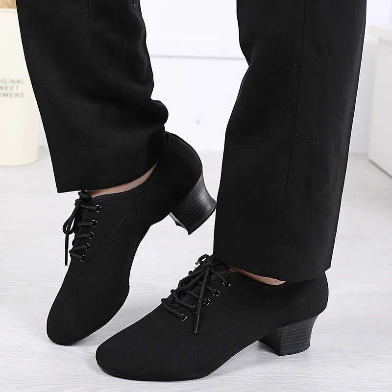 Men's Standard Ballroom Dance Shoes Lace up Latin Tango Rumba Social Dance Waltz Shoes Oxford 4.5cm heels Dance Shoes Men