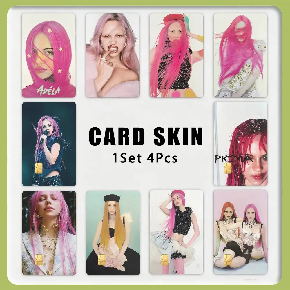 Hot Beautiful A-ADELA P-PRIMA 1Set 4Pcs Waterproof Card Skin Stickers for Credit Bus IC Cards