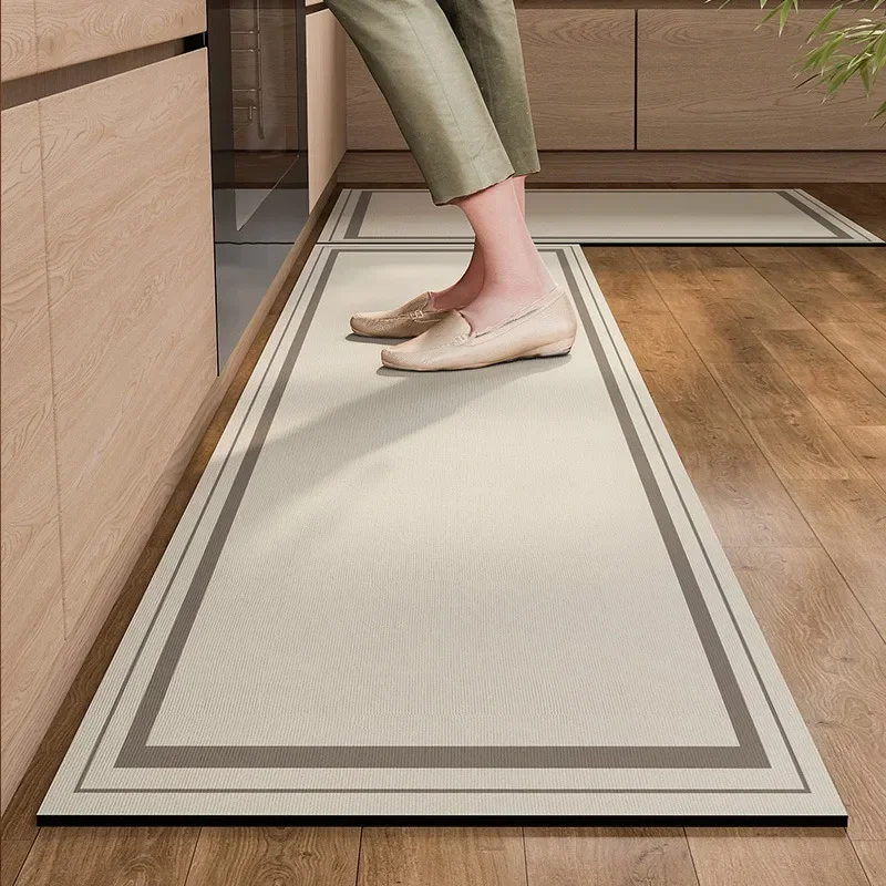 Kitchen Floor Mat Oil-proof Waterproof PVC Leather Non-slip Home Wipeable Washable Living Room Rug Balcony Carpet Ковер Tapis 러그