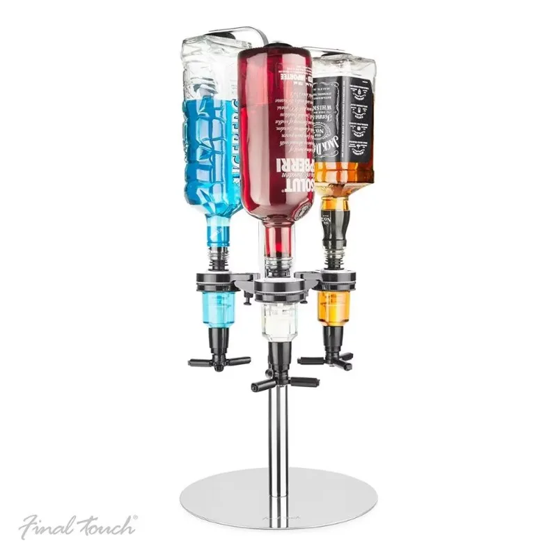 

Aluminum Silicone 3 Bottles Rotary Cask Wine Bottle Cooler Dispenser Wine Rack
