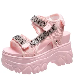 2025 Women Wedge Increased Platform Shoes Ladies Beach Summer Sandalia 9cm High Heels Sexy Open-toed Sandals Chunky Sandals