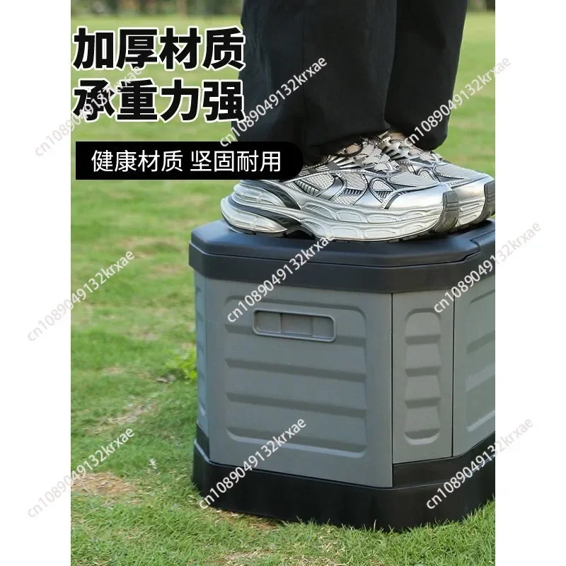 Enlarged & Thickened Foldable Portable Car Toilet, Outdoor Camping Emergency Toilet for Adults and Kids