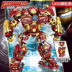 City War Avengers Marvel Iron Man Movie Super Armor Robot Building Blocks Warrior Mecha Figure Weapon Bricks Toys For Kids Gifts