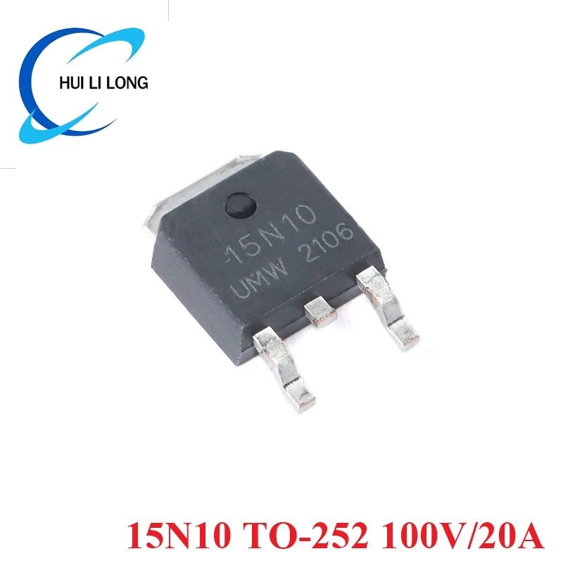Chip IC de n-channel MOS (efecto de Transistor de campo), 15N10, 30N06, 40N06, 50N06, TO-252, TO252, 60V, 100V, 20A, 25A, 40A, 50A, 10 unidades por lote