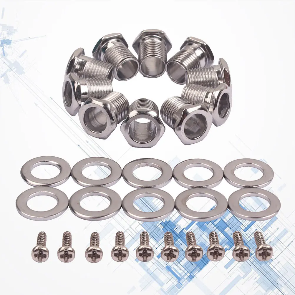 1Set Professional Guitar Tuning Peg Hardware Set Hex Threaded Bushing Ferrule Mounting Screw for Ukulele Better Sound