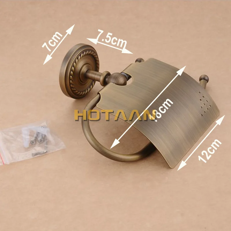 ., soporte de papel higiénico de latón macizo con acabado de latón antiguo, accesorios de baño, soporte de papel higiénico YT-12292