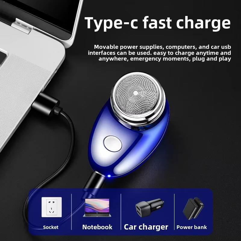 USB portable mini men's shaver, rechargeable electric shaver, waterproof shaver, multifunctional travel electric shaver, shaver