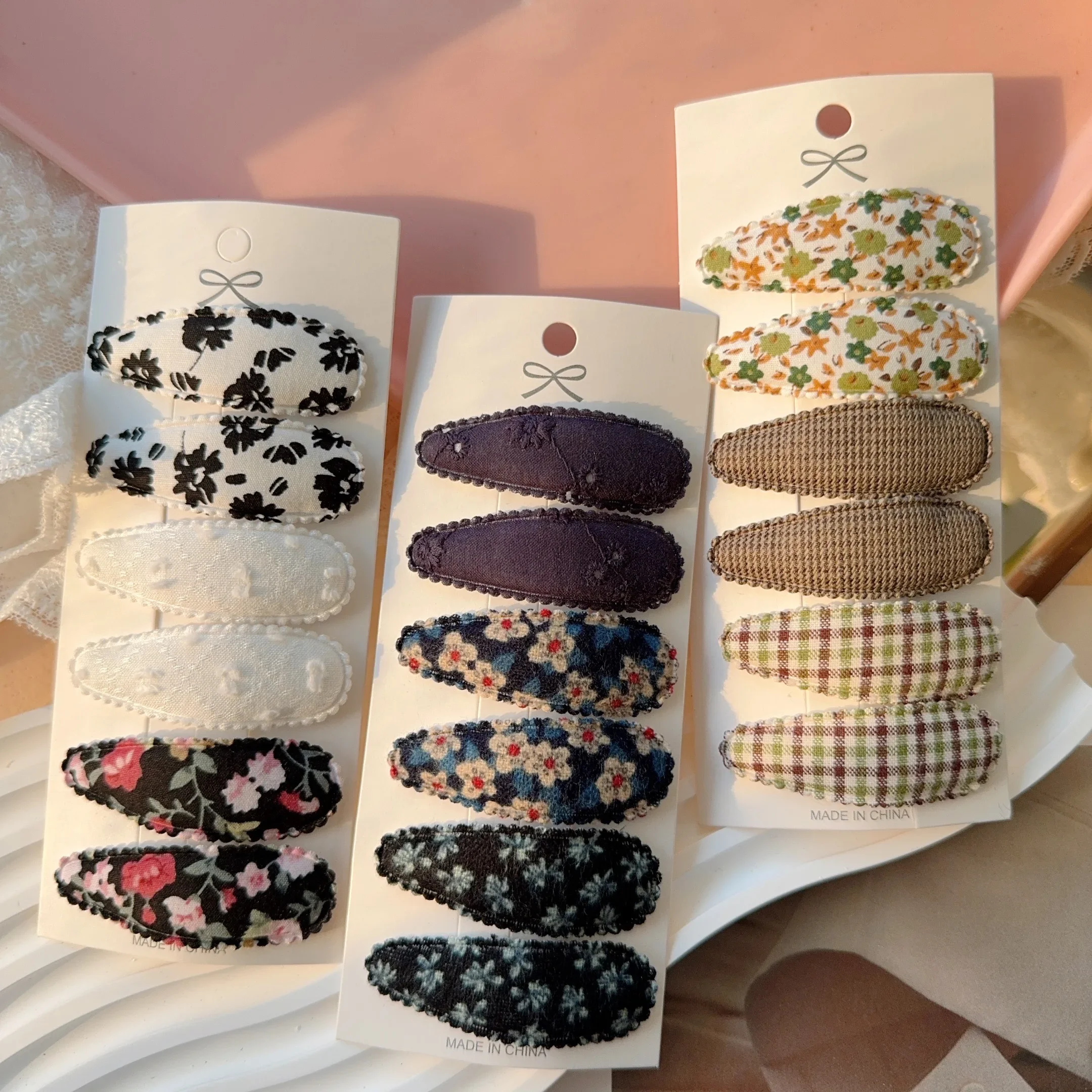 

6PCS Cute Printing BB Hair Clips Fashion Handmade Crochet Girl Hair Clips Baby Hair Accessories Kids Accessories Headwear Gift