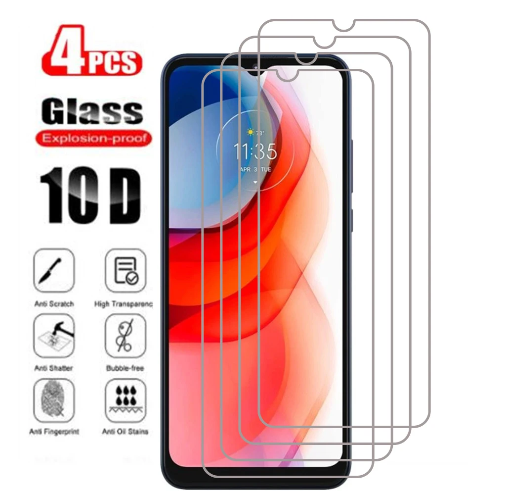 Película protetora de tela de vidro temperado 11d para motorola moto g play 2021 fast pro power stylus g9 g8 mais lite g7 g6 g5s g5, 4pcs