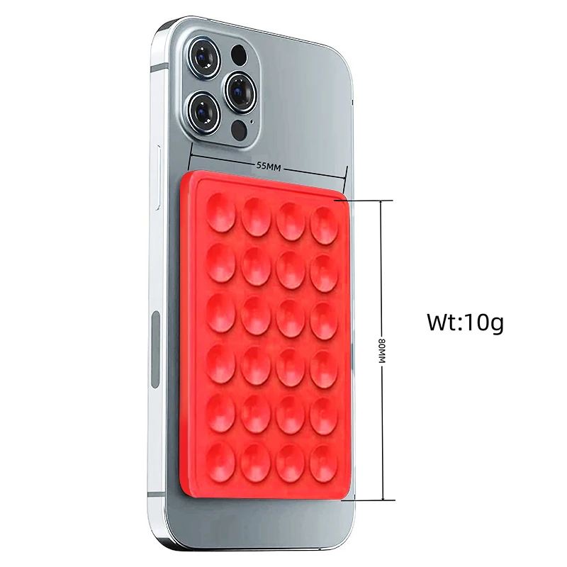 1pc Suction Cup Wall Stand Mat Multifunctional Silicone Suction Phone Holder Square Anti-Slip Single-Sided Leather Case Mount image 2