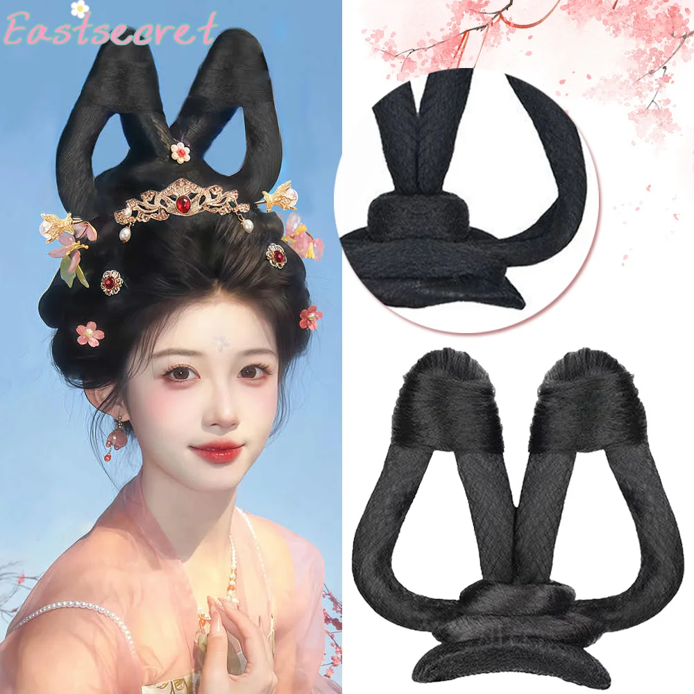 EAST Synthetic Hanfu Wig Headband Antique Bow Bun Novice Daily Song And Ming Dynasty Costume Style Bun