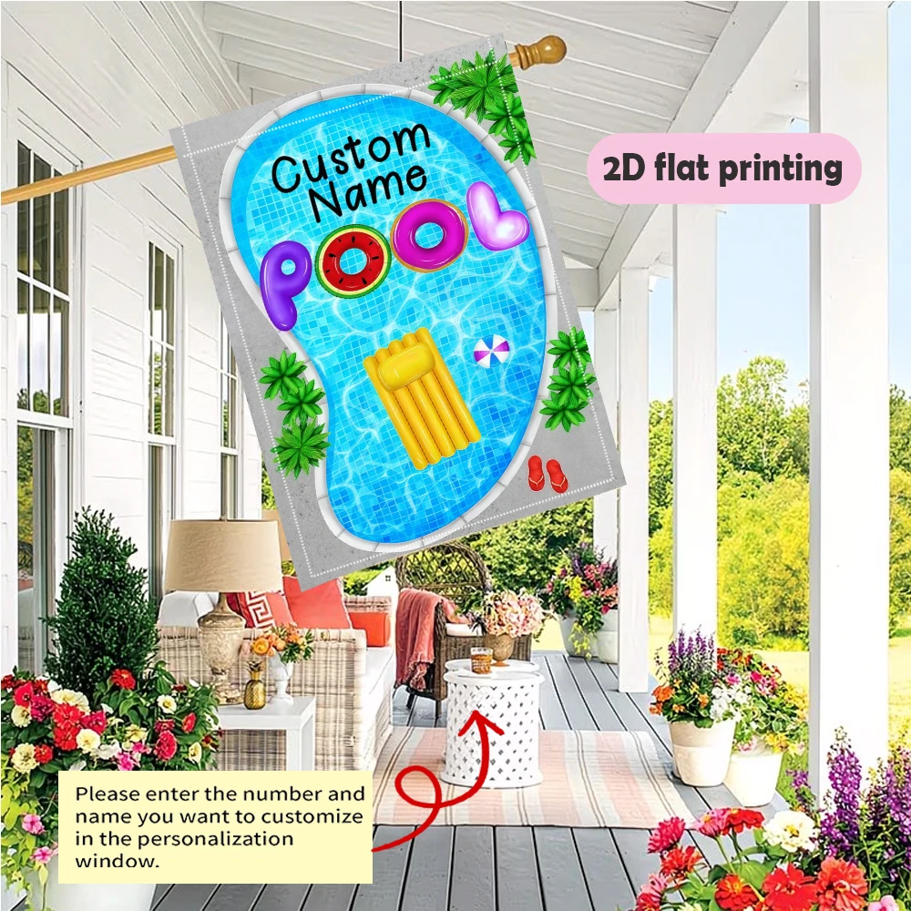 Garden Flag Custom Name Pool Party Flag With Inflatable Letters Suitable For Outdoor And Courtyard Decoration