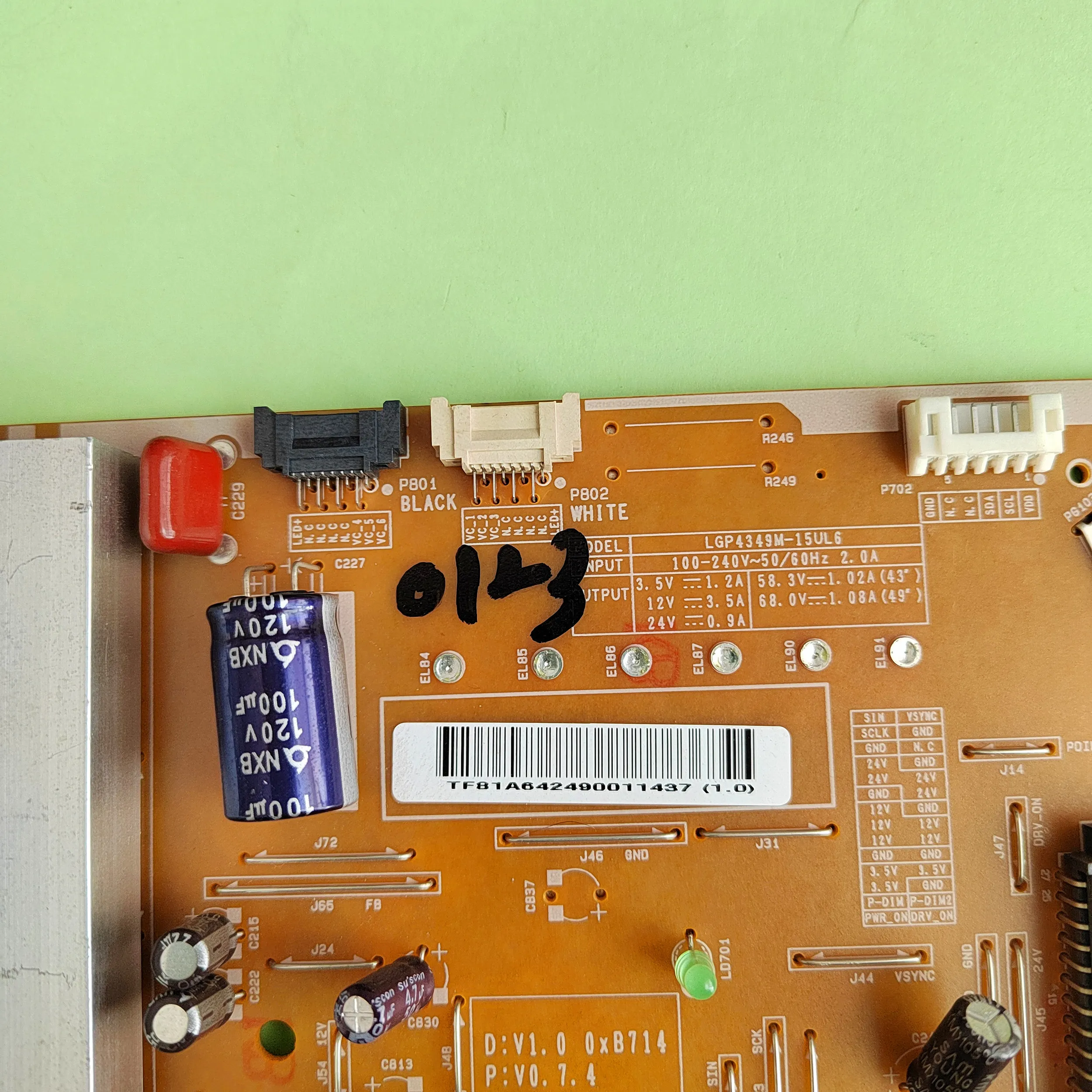 EAX66744401แผงวงจรจ่ายไฟ15UL6 LGP4349M LGP4349M-15UL6 EAY64249001สำหรับทีวี49UF640V 49UF6400 49UF840V 49UF8400 49นิ้ว49นิ้ว