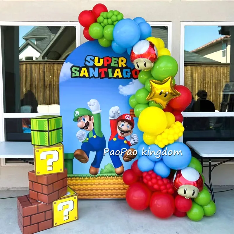 

Новый набор фольгированных шаров в стиле Супер Марио, гирлянда-арка, латексные шары, детские шары с цифрами, украшения для дня рождения и вечеринки в честь рождения ребенка