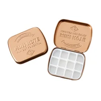 Mini caja de hojalata de acuarela portátil, embalaje de acuarela, paleta de viaje, pintura de artista para estudiantes, suministros de arte, 12/24 cuadrículas