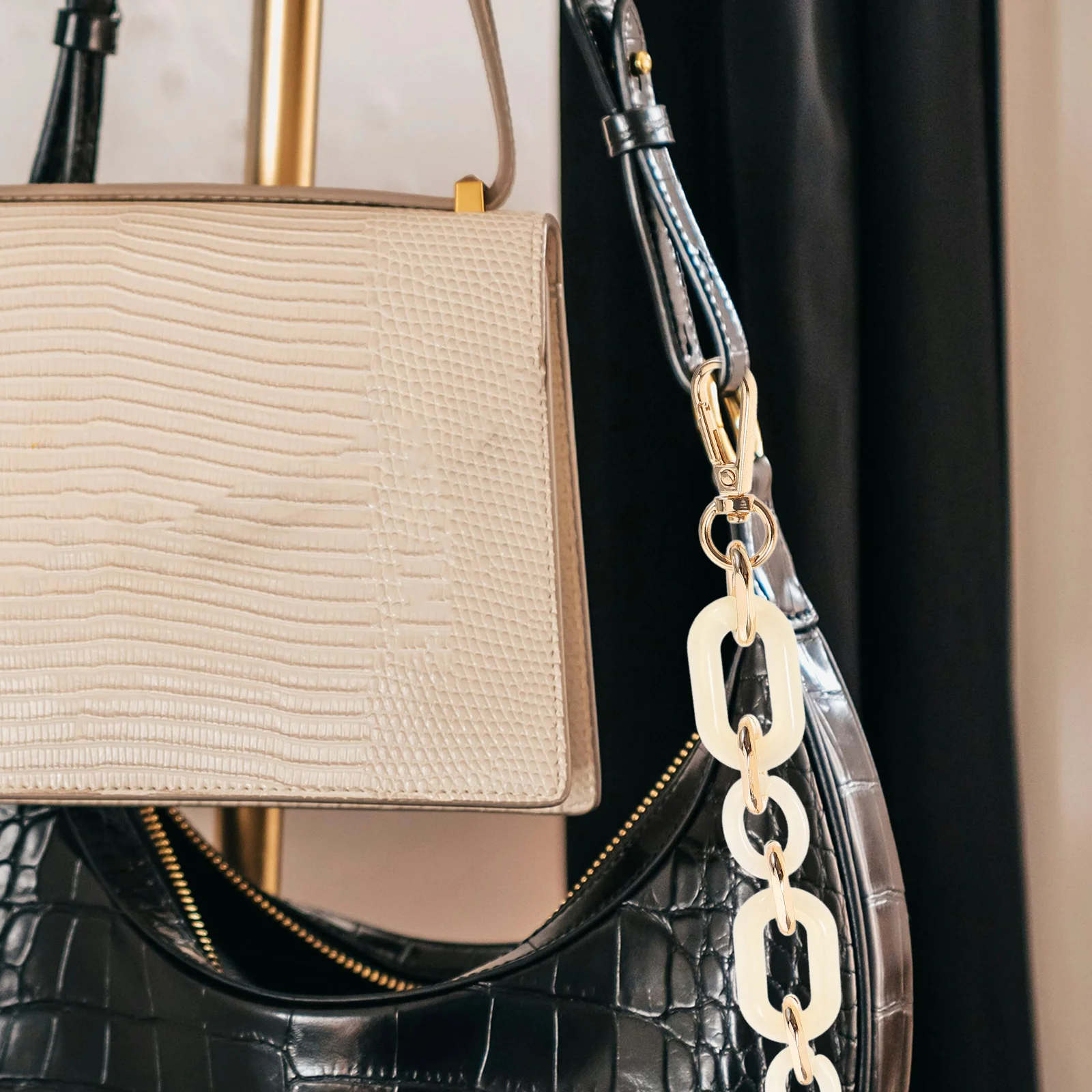 1Pcs High Grade Acrylic Handbag Chain Strap Easy Install Hanging Buckle Durable Versatile Bag Accessory Handbag Chain