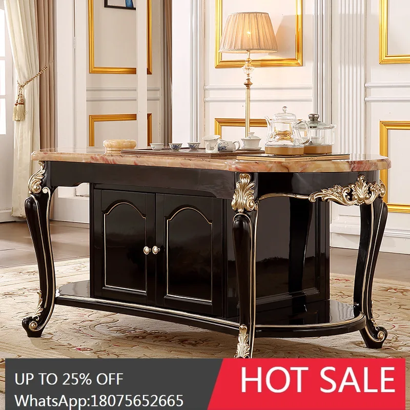 

HLZ European Style Tea Table and Chair Set for Home Use, Solid Wood Tea Table, Office Furniture