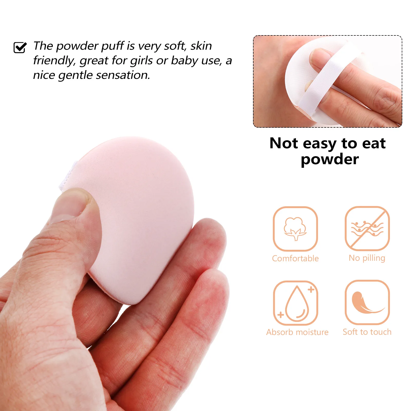 

12pcs Soft Facial Powder Makeup Applicator Sponge For Women Baby Non-Latex Foundation Sponge Washable