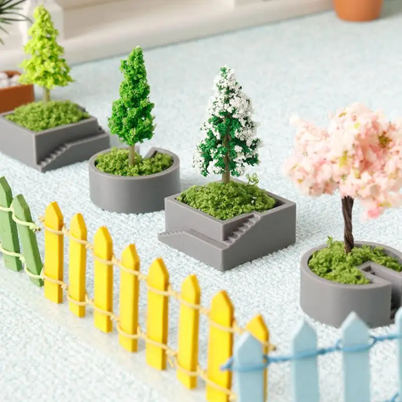 

1Pcs Simulated Tree Cherry Blossom Tree Pine Tree Potted Plants Model Dollhouse Scene Decoration Micro Landscape Ornament