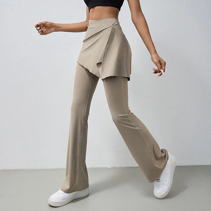 Hochgeschnittene Sport-Schlaghose Damen Laufhose Fitness Gym Leggings Workout Yoga-Bekleidung für Frauen