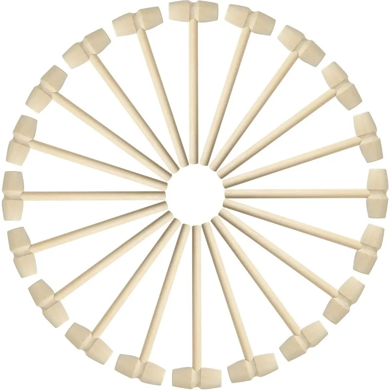 10pcs/lot Mini Wooden Hammers for Chocolate Small Wooden Mallets for Breakable Chocolate Heart, Crafts and Party Game Props