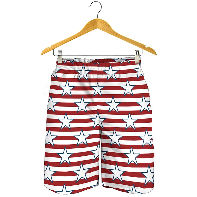 Shorts de praia masculino American Star estampado 3D, calção de natação esportiva, shorts de verão, streetwear, calças curtas extragrandes, moda