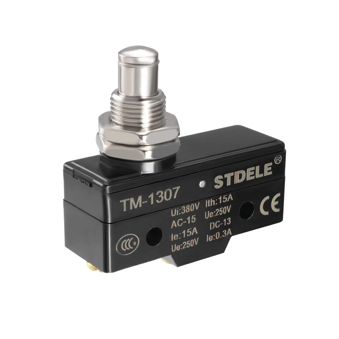 TM-1307 SPDT 1NO+1NC Panel Mount Snap Button Type Micro Limit Switch Screw Terminals