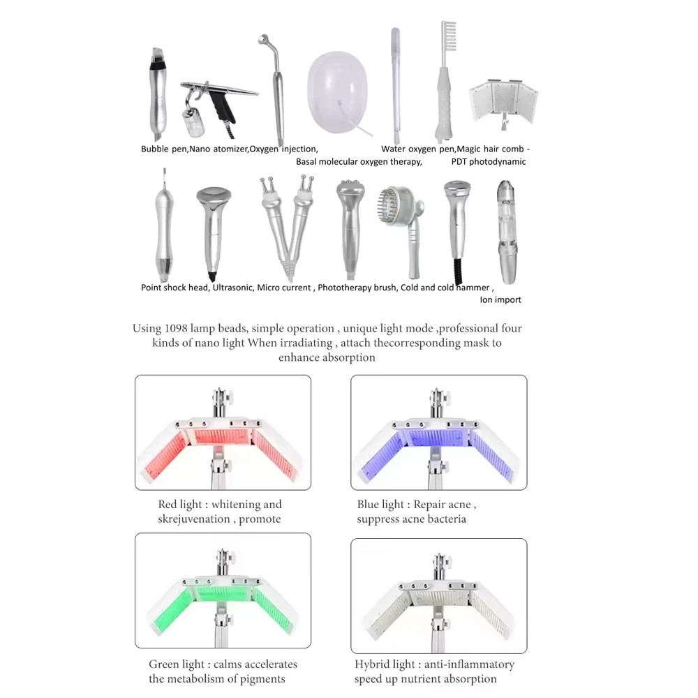 페이셜 머신 하이드로 피부 회춘 딥 클리닝 장비, 산소, 작은 거품 미용 기기, 14 in 1