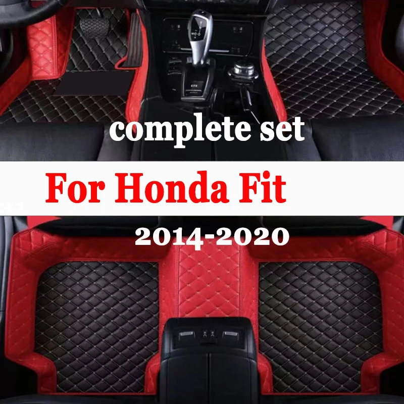 

Car Floor Mats For Honda Fit Jazz GK3 4 5 6 7 2014~2020 Carpet Mat Luxury Leather Rug Interior Parts Car Accessories GH7 GP5 6