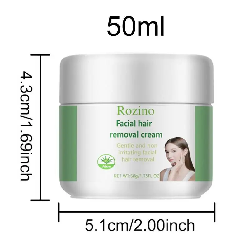 Facial Hair Removal Cream Aloe Hair Remover Face Cream 1.75fl Oz Mild Soothing Effective Repairing Body & Face Depilatories