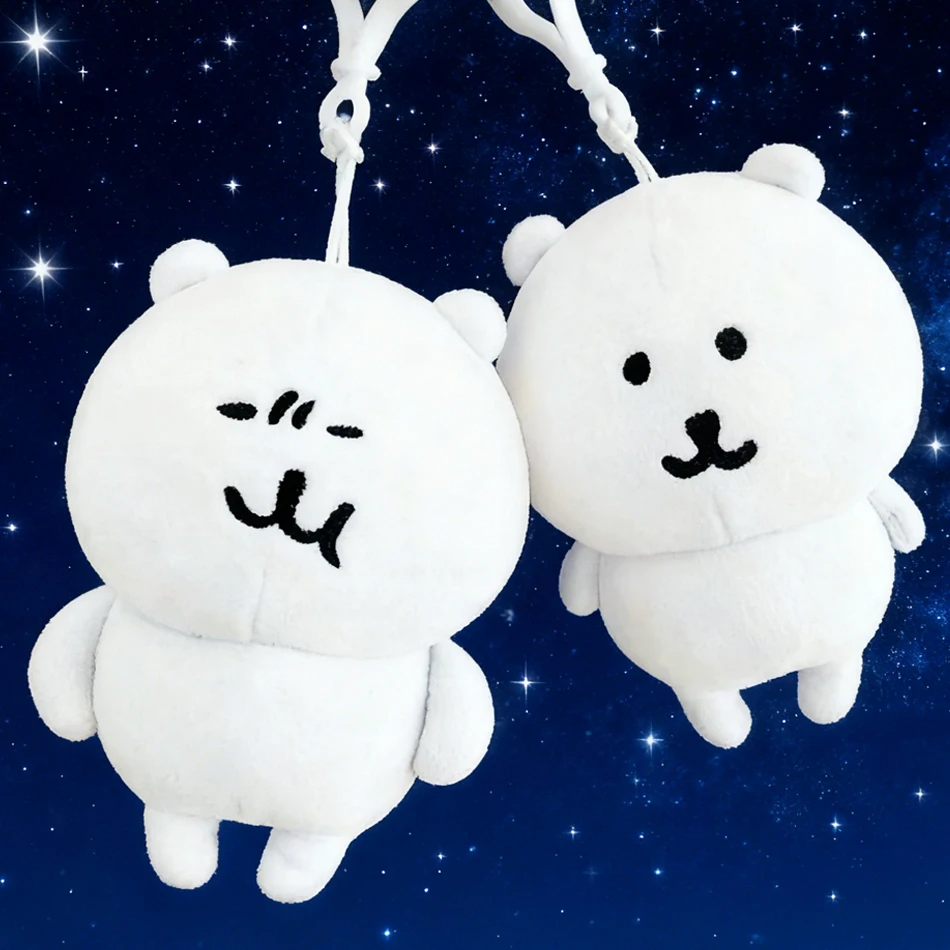 พวงกุญแจตุ๊กตาหมีขาวน่ารัก สไตล์อนิเมะ หมีตลก หมีโกรธ หมีกินราเม็ง หมีดื่มชา ของตกแต่งกระเป๋าเป้ ของขวัญ