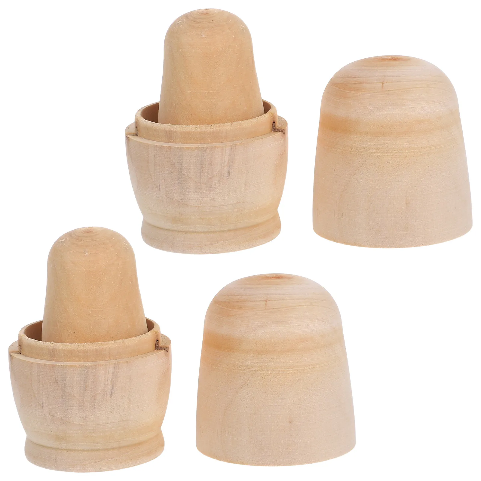 

2Sets Wooden Russian Nesting Unfinished DIY Painting Craft Set for Kids Creative Educational Activity Home Party