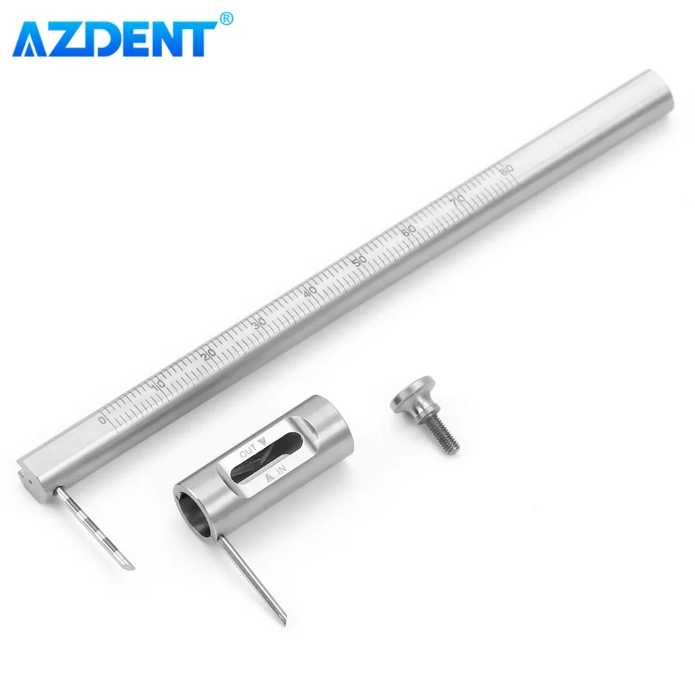 1PC Dental Orthodontic Sliding Caliper 0-80mm AZDENT Implant Measuring Ruler Gauge with Double Scale Measurement Tool Instrument