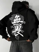 Cool Dragon Harajuku estampado hombres mujeres Sudadera con capucha Otoño Invierno diario vacaciones al aire libre Fitness Casual ropa deportiva suelta