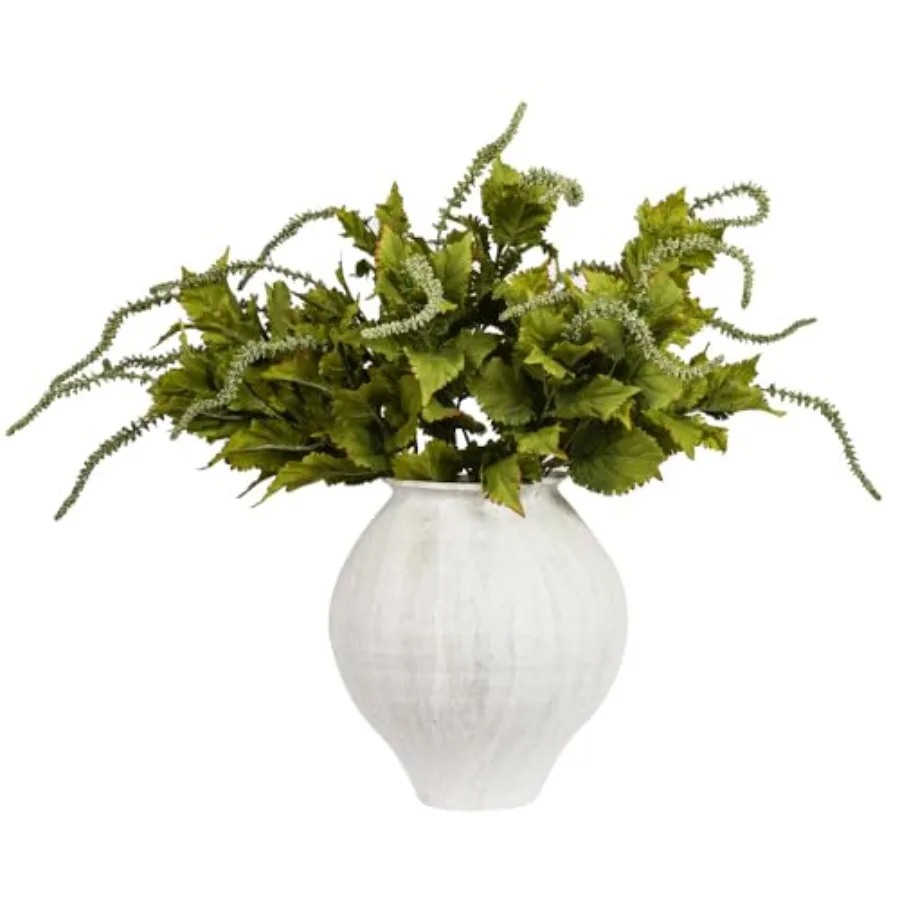 

6 шт. 33-дюймовых искусственных веток зелени для ваз, кухни, офиса, магазина, домашнего декора, зеленого цвета, с реалистичной текстурой