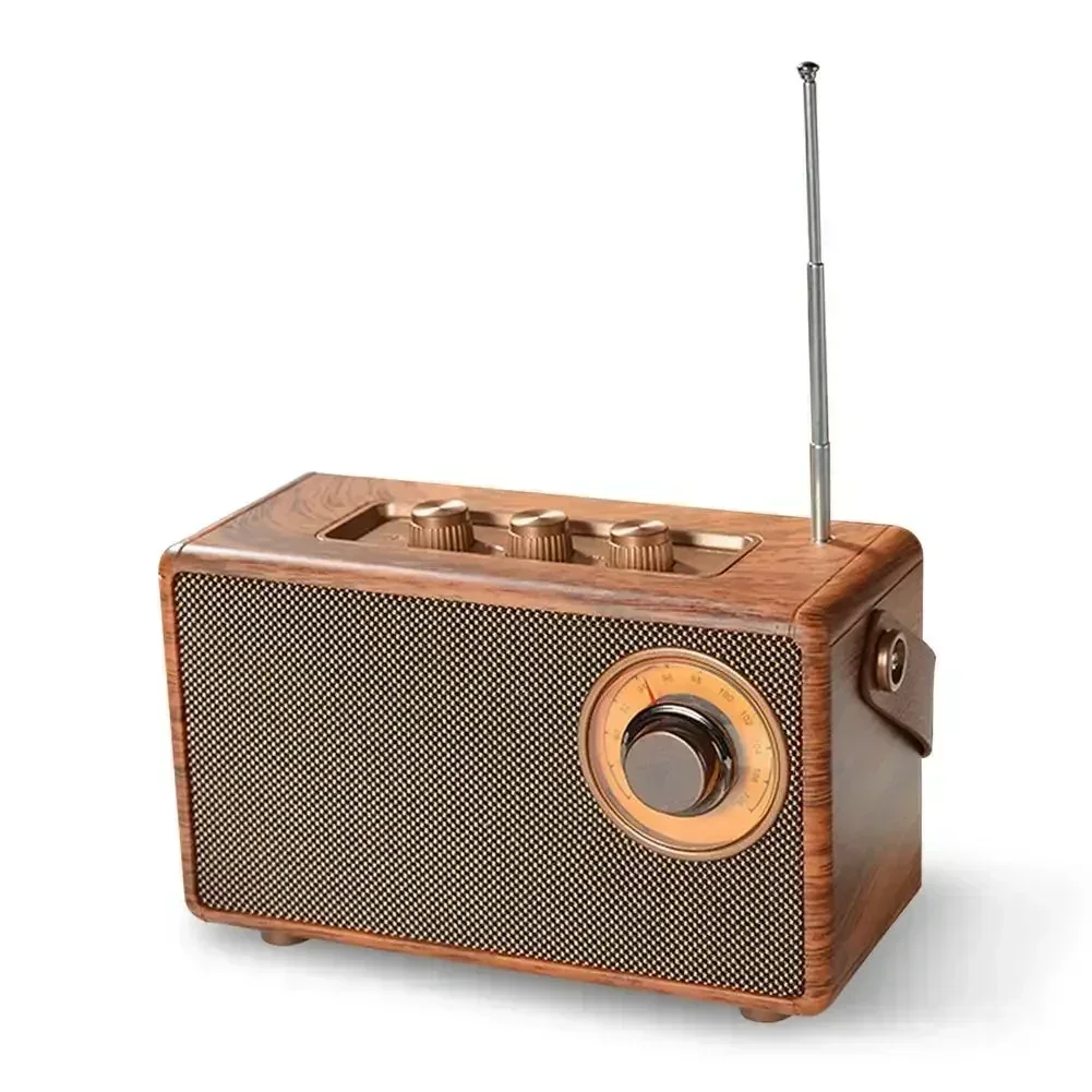 Vintage Wooden Bluetooth Speaker Outdoor Travel Camping Home Decoration Stand USB Drive New Creative Broadcasting Speaker