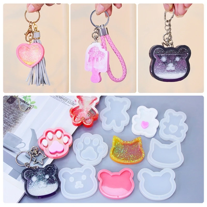 36pcs Animals Silicone Mold Epoxy Resin Mold DIY Jewelry Pendant Tools Keychain Mold Crafts Making Supplies