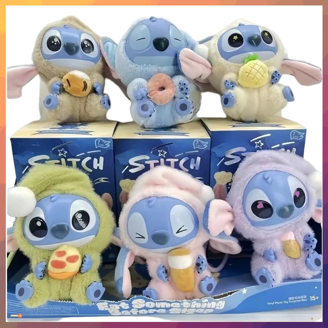 Neue Stich Blind Box Tasche Eat Some Thing Before Sleep Serie Vinyl Anhänger Niedliche Puppe Mystery Box Flauschige Puppe Überraschung Erwachsene Geschenk