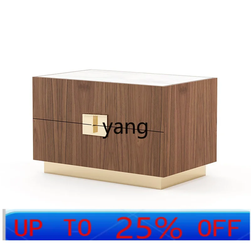

LH New Chinese Light Luxury Metal Bedside Table Villa Bedroom Bedside Short Cabinet Modern Simplicity