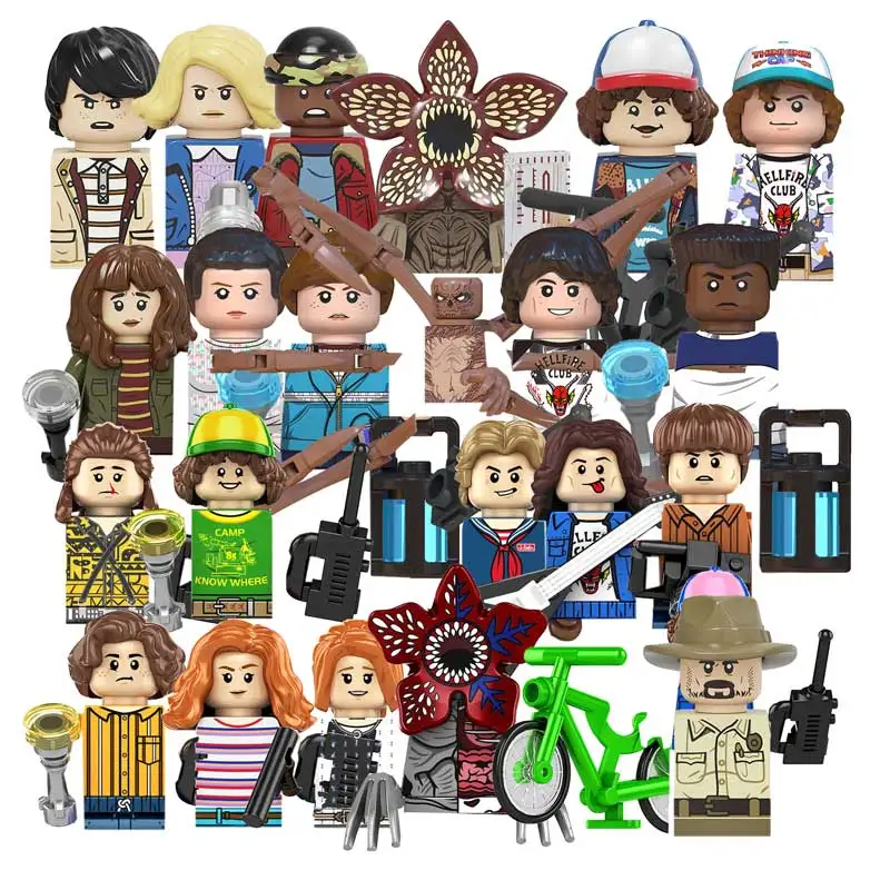 

KF6167 KF6162 Building Blocks Dustin Henderson Erica Action Mini-Figures Movies Dolls Educational Assemble Toy LG1004