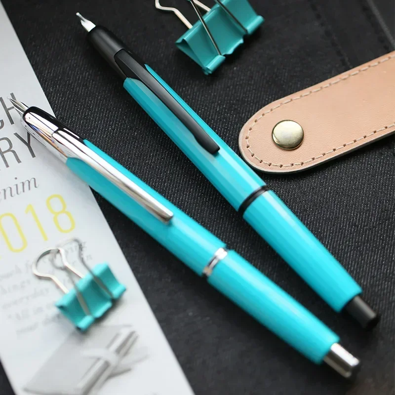 

Majohn A2 Press Resin Fountain Pen Silver Clip Retractable EF Nib Converter Ink Pen Office School Writing Gift Lightweight